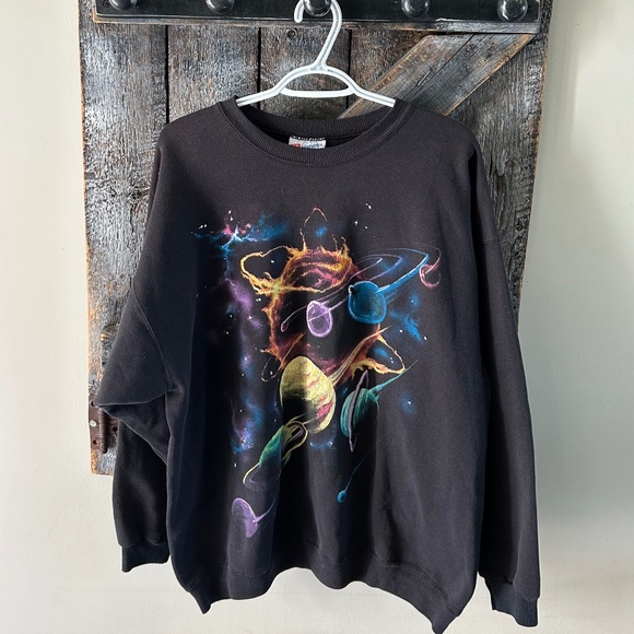 Men's Vintage Hanes Heavyweight Solar System Crewneck - Size - Picture 1 of 3